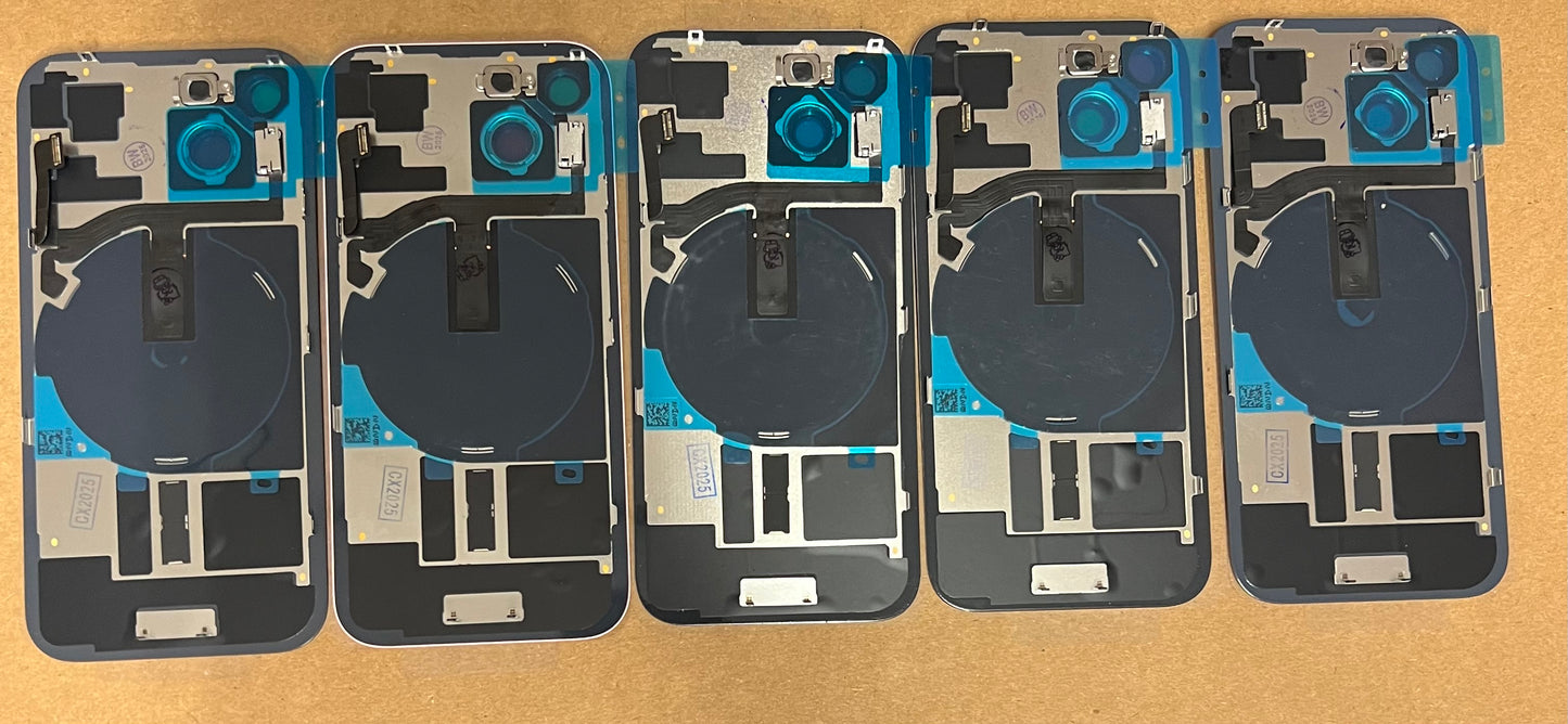 iPhone 15 Replacement Back Glass & Mag Safe Charge Coil Flash Brackets NFC