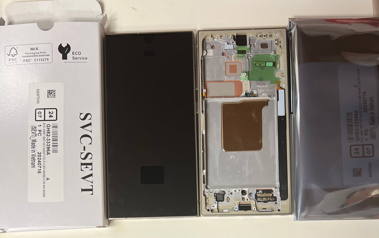 Genuine Samsung S24 Ultra Lcd Screen Display Black With Frame S928 SM-S928B SM-S928B/DS