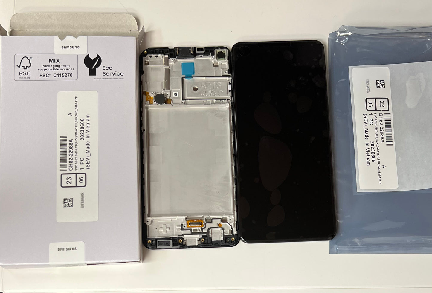 GENUINE BLACK SAMSUNG A21S SM-A217F F/DS GALAXY SCREEN LCD DISPLAY + FRAME