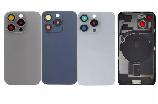 iPhone 15 Pro  Replacement Back Glass & Mag Safe Charge Coil Flash Brackets NFC